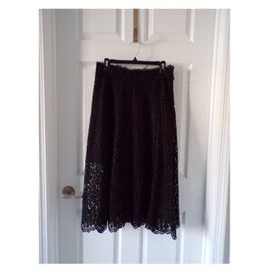 Rachel Roy Black Lace Midi Skirt Size 6 NWOT